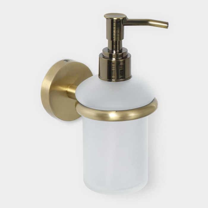 Дозатор для жидкого мыла стеклянный матовый с держателем Штольц Stölz bacic, серия Bronze - фото 1 - id-p217633921