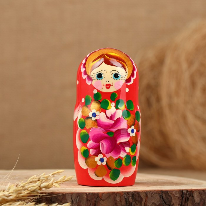 Матрёшка «Авдосья», красное платье, 5 кукольная, 18 см - фото 3 - id-p217633962