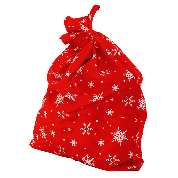 Мешок Деда Мороза красный со снежинками размер 67 х 52 см - фото 1 - id-p217643840