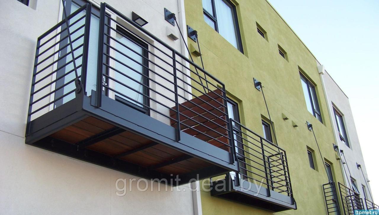 Ограждение балкона ЧМ-ОБ-7 из черного металла с полимерным покрытием - фото 1 - id-p217643941