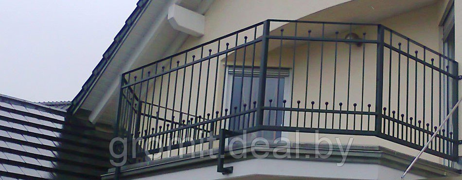 Ограждение балкона ЧМ-ОБ-11 из черного металла с полимерным покрытием - фото 1 - id-p217643945