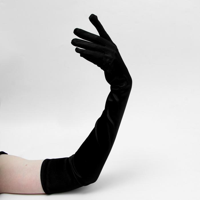 Карнавальные перчатки цвет черный длинные - фото 2 - id-p217644777