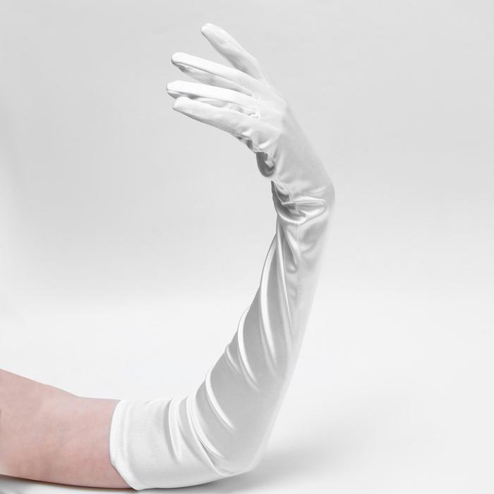 Карнавальные перчатки цвет белый длинные - фото 2 - id-p217644810