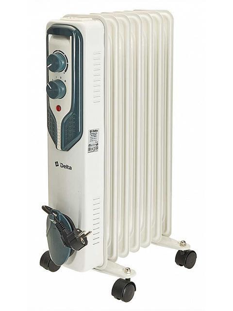 Обогреватель масляный радиатор Delta D08-7 электрический напольный бытовой с вентилятором для помещений дачи - фото 1 - id-p216917674
