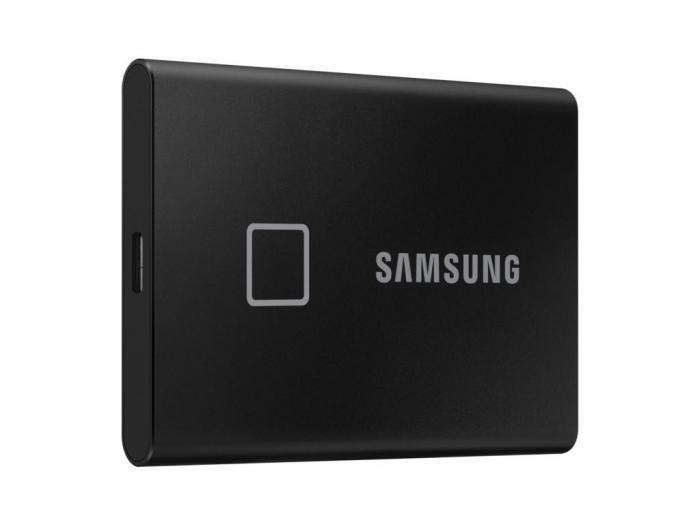 Жесткий диск Samsung External SSD 1Tb T7 Touch PCIe USB3.2/Type-C Black MU-PC1T0K/WW - фото 1 - id-p216918641