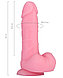 Розовый фаллос с мошонкой из жидкого силикона Toyfa Scott 20 см, фото 4