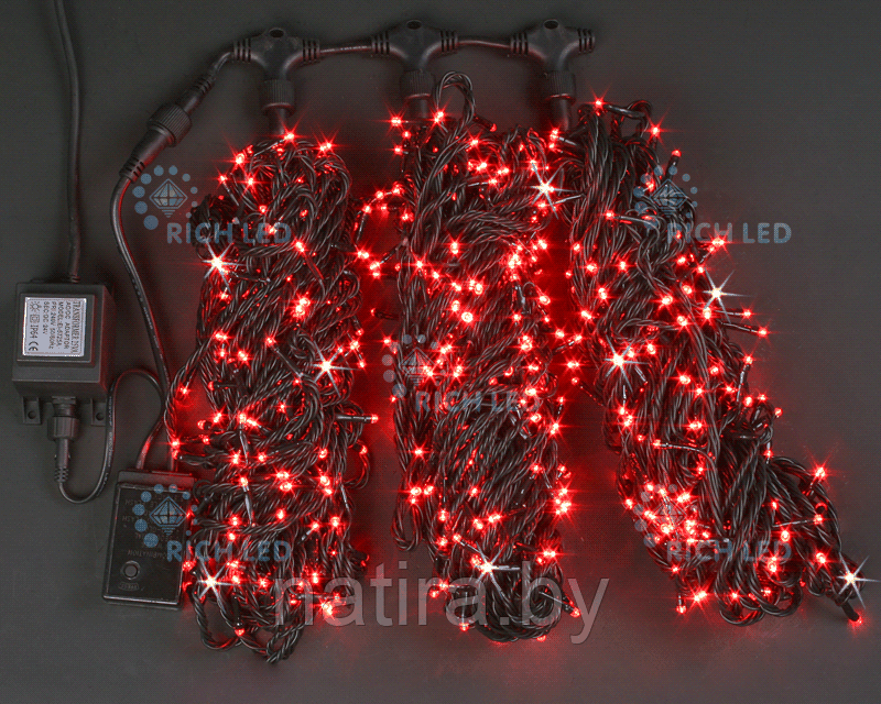 Светодиодная гирлянда Rich LED 3 Нити по 20 м мерцающая - фото 6 - id-p217665019