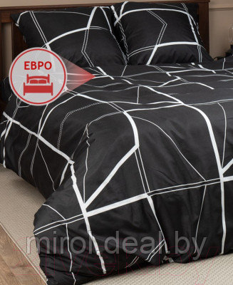 Комплект постельного белья Amore Mio Мако-сатин Geo Микрофибра Евро / 93092 - фото 7 - id-p217662545