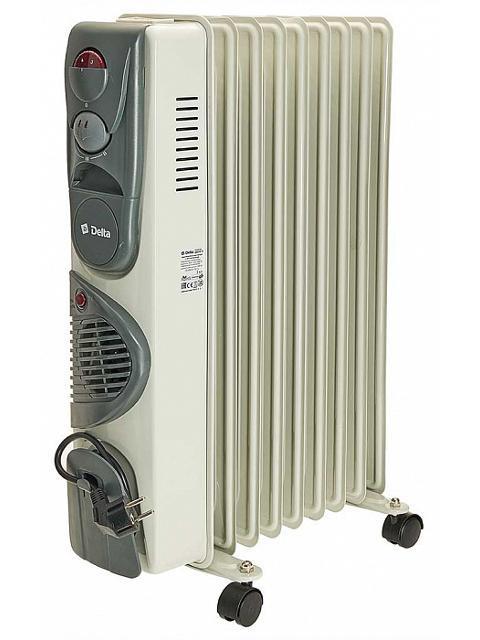 Обогреватель масляный радиатор Delta D07F-9 электрический напольный бытовой с вентилятором для помещений дачи - фото 1 - id-p216916376