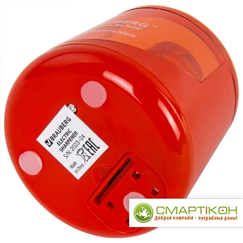 Точилка электрическая BRAUBERG DOUBLE BLADE RED, двойное лезвие, питание от 2 батареек АА - фото 4 - id-p217673665