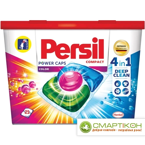 Средство для стирки в капсулах Persil Power caps Color 21 шт