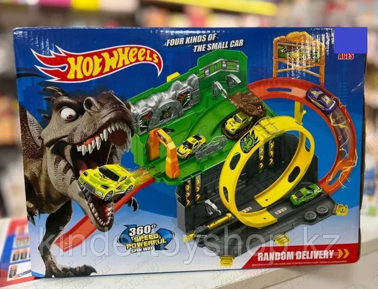 Авто трек Hot Wheels трасса Хот Вилс с динозавром Т-Rex Динозавр Рекс - фото 2 - id-p217679432