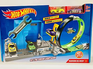 Трек Хот Вилс (Hot Wheels) со станцией автотюнинга, аналог