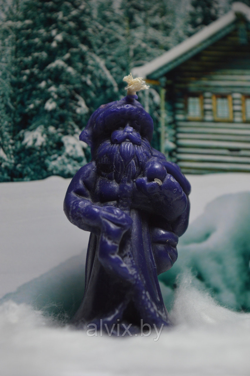 Восковая свеча "Дед Мороз" Синий - фото 1 - id-p112333039