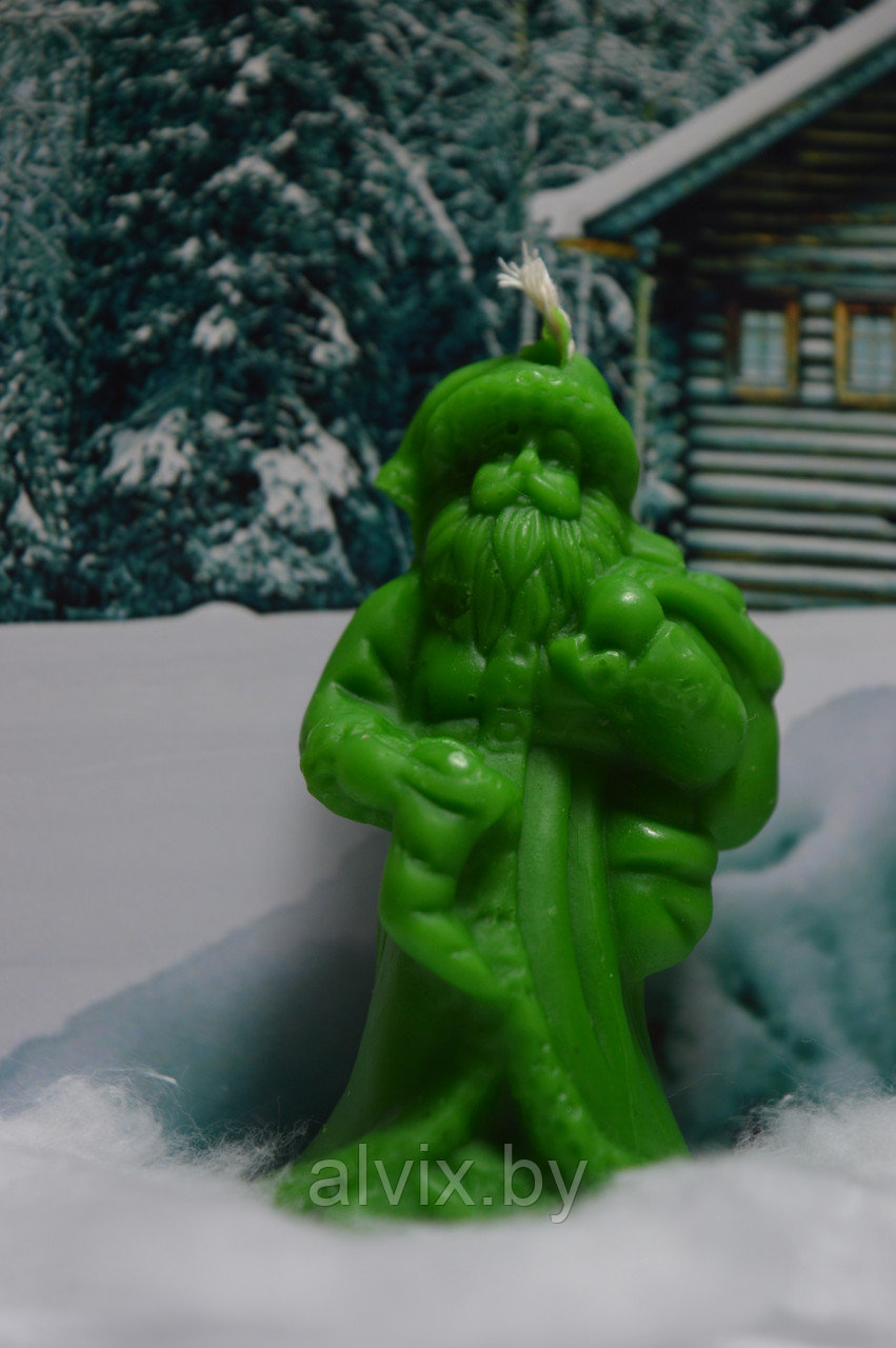 Восковая свеча "Дед Мороз" Зеленый - фото 1 - id-p112333040