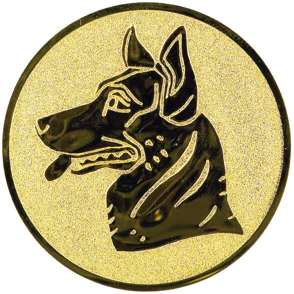 Эмблема "Собака овчарка" 2,5 см Металлопластик - фото 1 - id-p217680570
