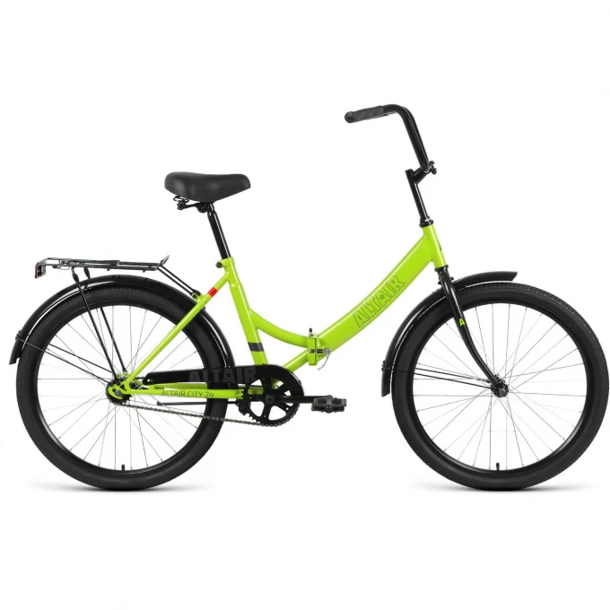 Складной Велосипед ALTAIR CITY 24 FR (24 1 ск. рост. 16 скл.) 2023, зеленый/серый - фото 1 - id-p217680621