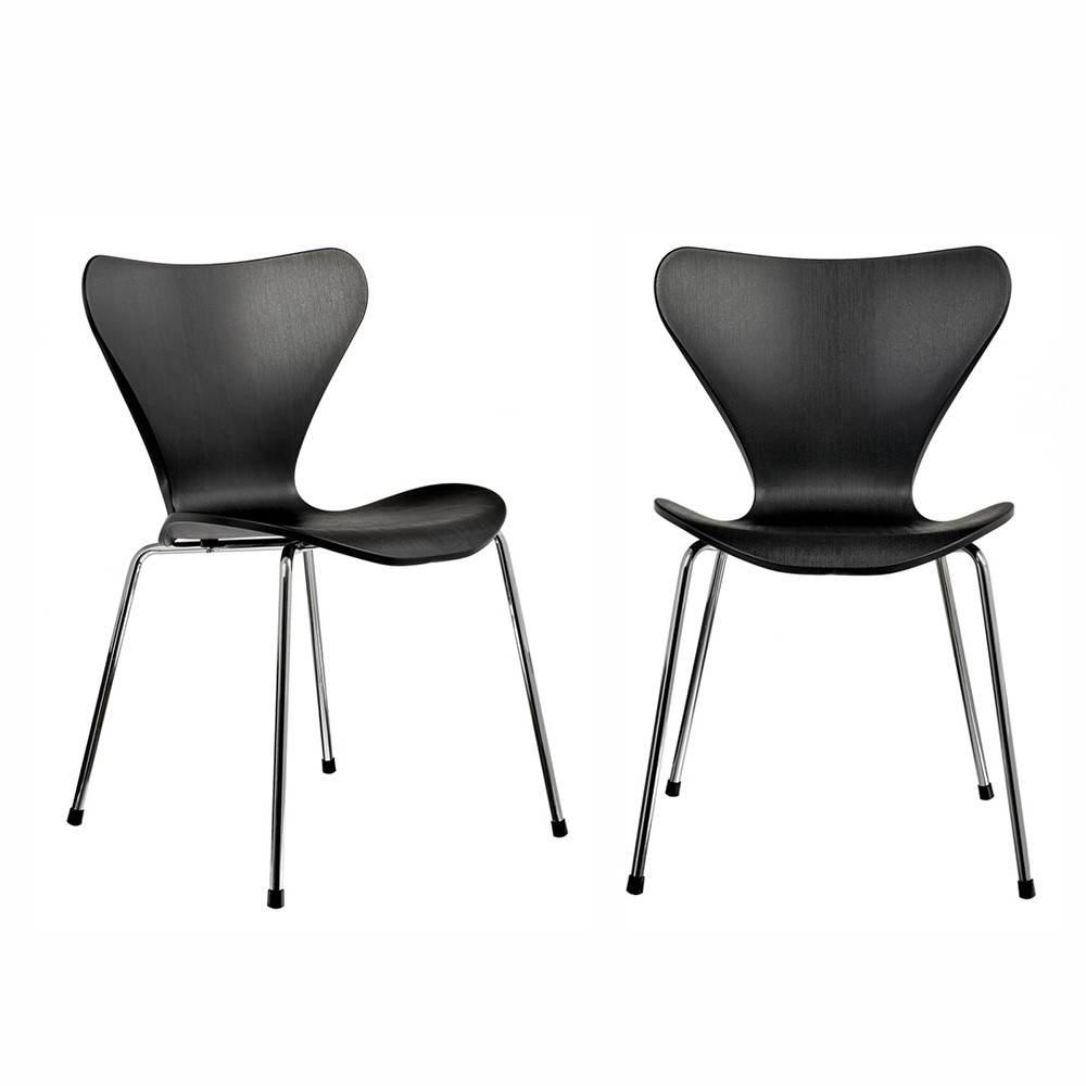 Комплект из 2-х стульев Seven Style чёрный с хромированными ножками - фото 1 - id-p217680725