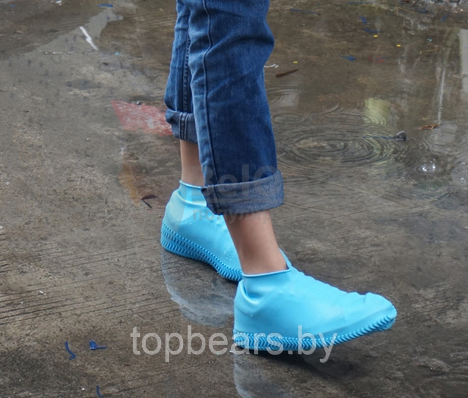 Бахилы (чехлы на обувь) от дождя и песка многоразовые силиконовые Waterproof Silicone Shoe. Суперпрочные, - фото 1 - id-p217681671