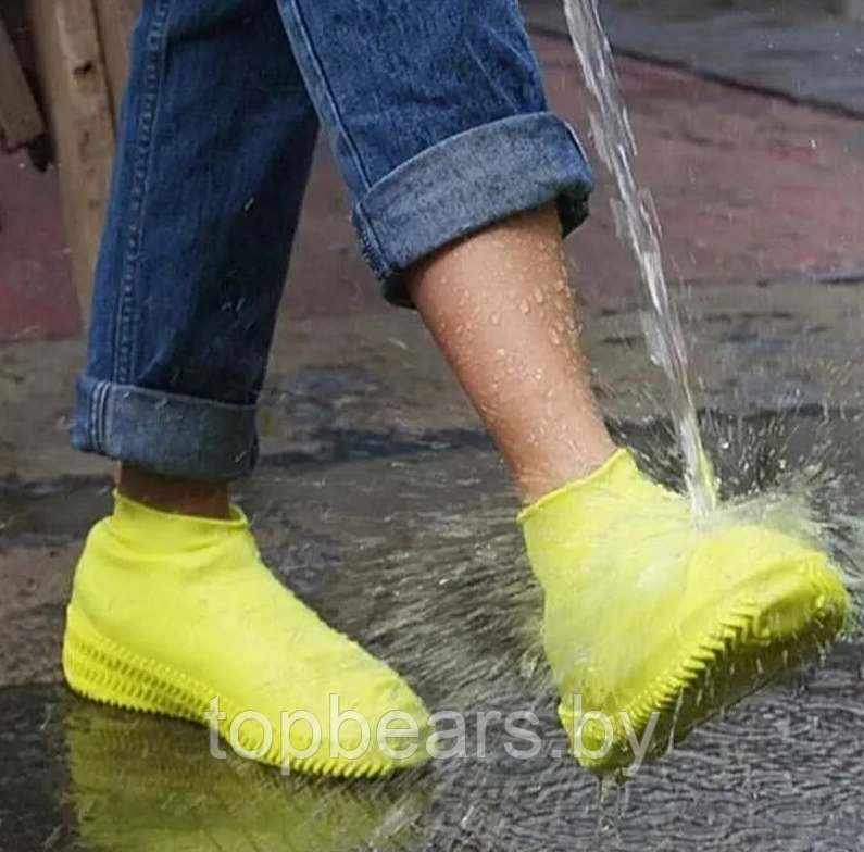 Бахилы (чехлы на обувь) от дождя и песка многоразовые силиконовые Waterproof Silicone Shoe. Суперпрочные, - фото 2 - id-p217681671