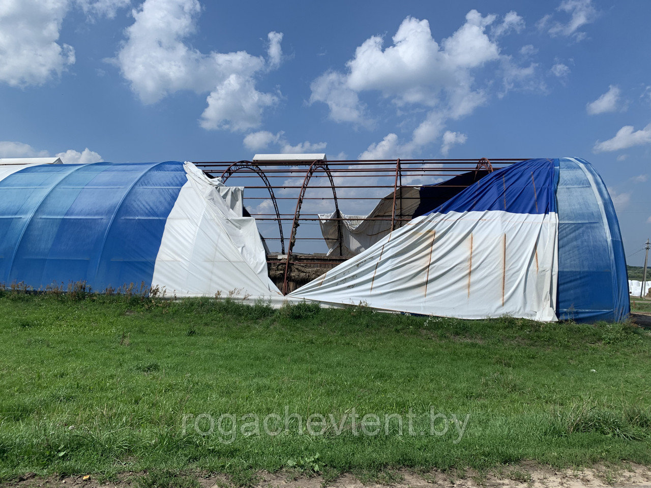 Восстановление ангаров тентовых. ОАО "ДВОРЕЦ ТРУДА-АГРО" - фото 1 - id-p216454067