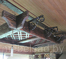 Люстра рустикальная деревянная "Замковая Прайм №4" на 4 лампы