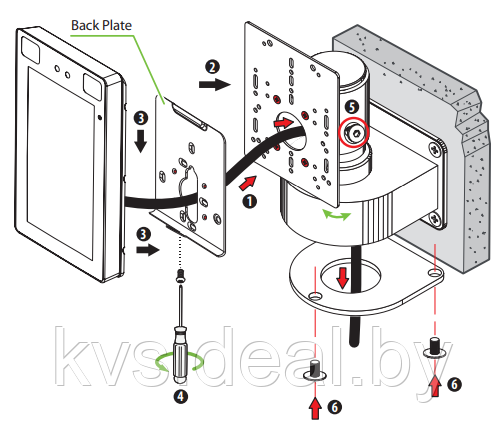 Настенный кронштейн Rots-3 Stand для терминалов ZKTeco ProFace X, SpeedFace, FaceDepot, Elite Series - фото 5 - id-p177570175