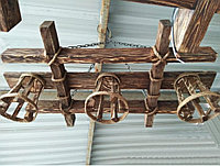 Люстра рустикальная деревянная "Замковая Прайм №7" на 3 лампы