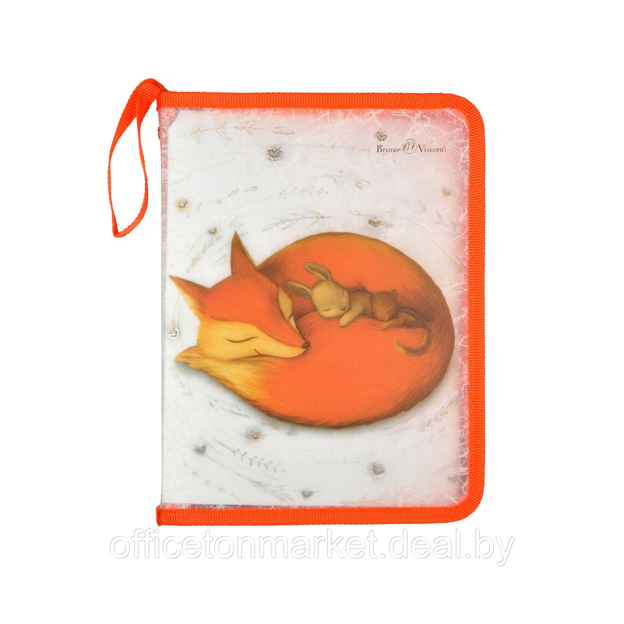 Папка для тетрадей "Волшебные лисы", А5, на молнии, пластик, оранжевый - фото 3 - id-p217644289