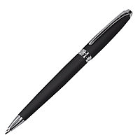Ручка шариковая софт тач Petra металлическая, черная/серебро