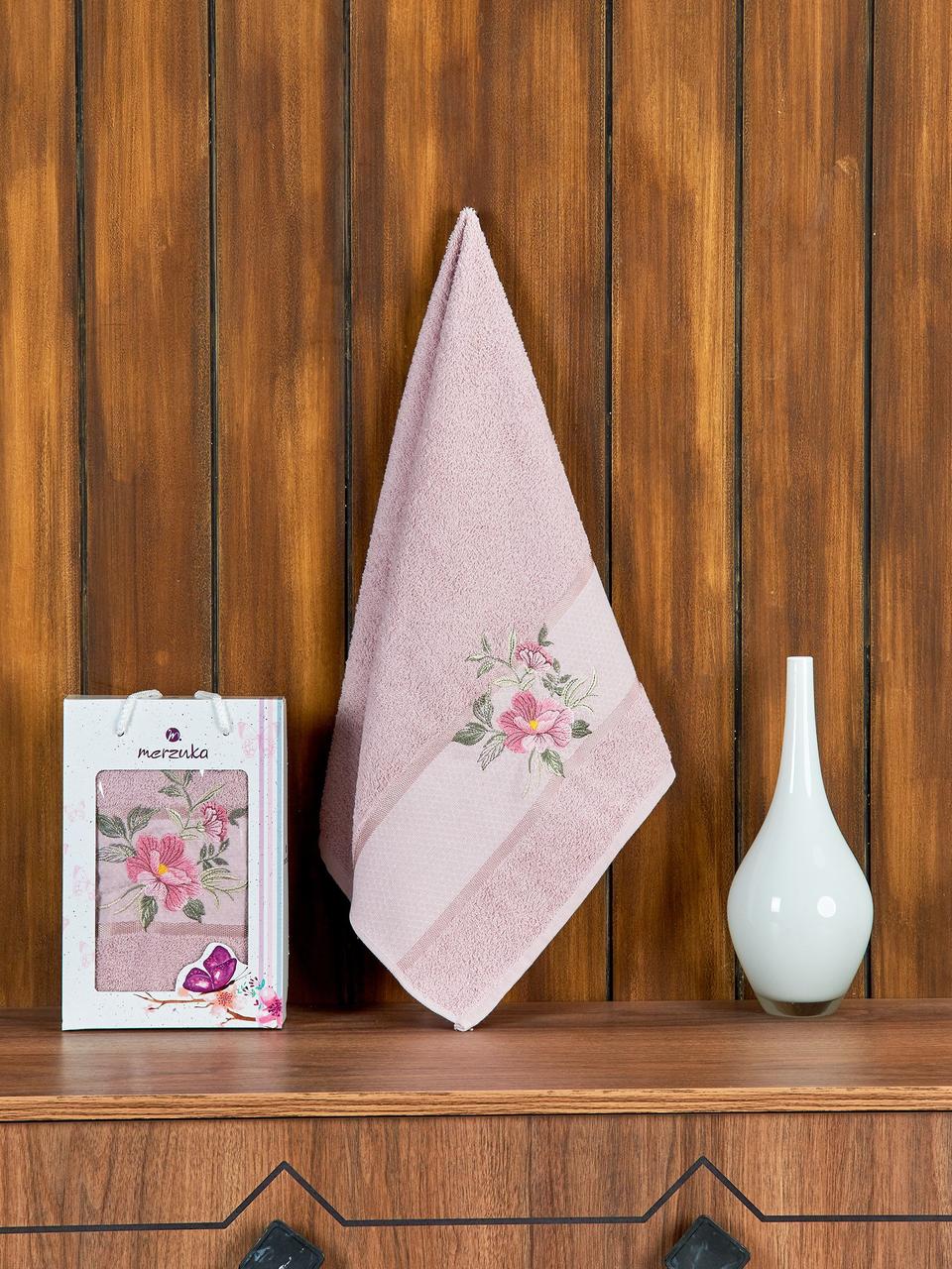 Махровое полотенце MERZUKA 50х90 DREAMS FLOWER (светло-розовый) арт.11961