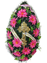 Венок 1,0м ритуальный В-21   H-125 см