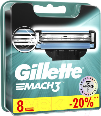 Набор сменных кассет Gillette Mach3 - фото 2 - id-p217363629