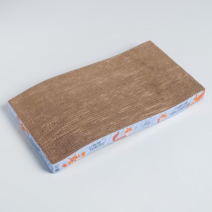 Когтеточка из картона с кошачьей мятой «Когтеточка-антистресс», волна, 45 х 24 см - фото 3 - id-p217715674