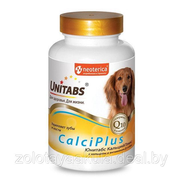 Витамины Unitabs CalciPlus Q10 Кальций для укрепления зубов и костей собак 100таб