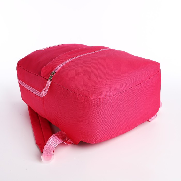 Рюкзак на молнии, наружный карман, цвет фуксия - фото 3 - id-p217717367