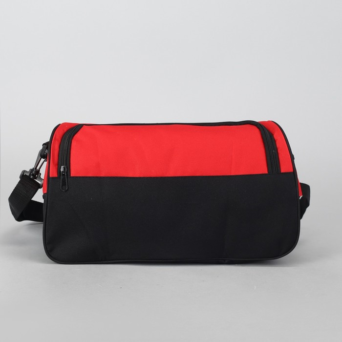 Сумка спортивная на молнии, наружный карман, длинный ремень, цвет красный/чёрный - фото 3 - id-p217720131
