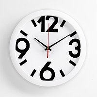 Часы настенные, серия: Классика, плавный ход, d=28 см, белый обод