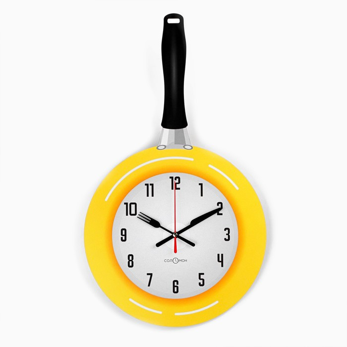 Часы настенные, серия: Кухня, "Сковорода", дискретный ход, 42.5 х 25 см - фото 1 - id-p217720178