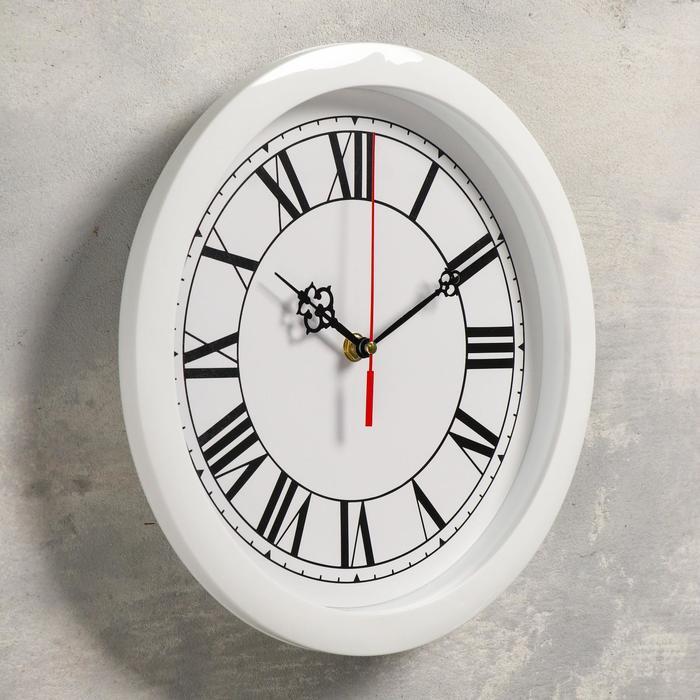 Часы настенные "Классика", римские цифры, белый обод, 28х28 см - фото 2 - id-p217720193