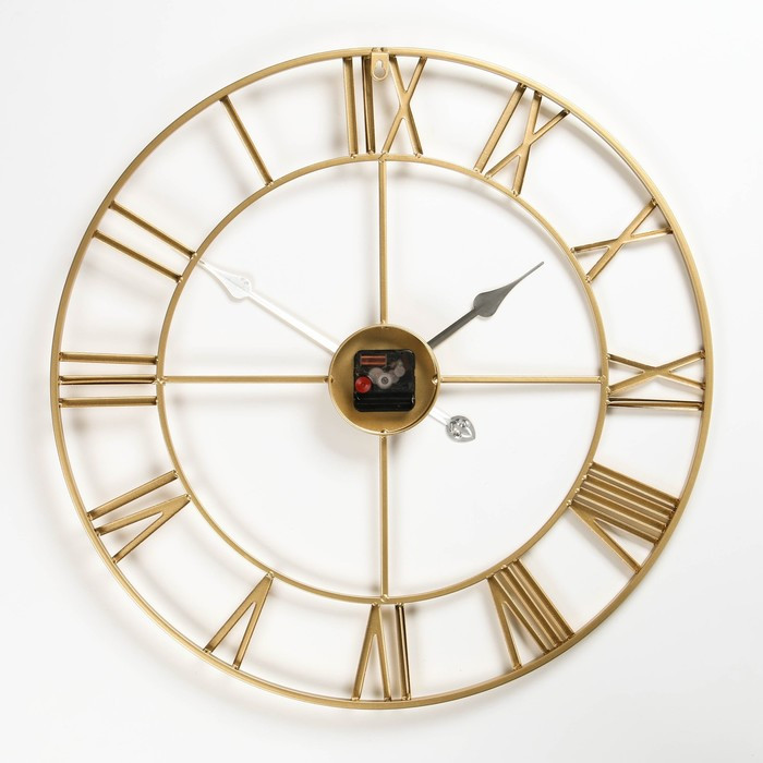 Часы настенные, серия: Лофт, плавный ход, d-60 см, золото - фото 4 - id-p217720205