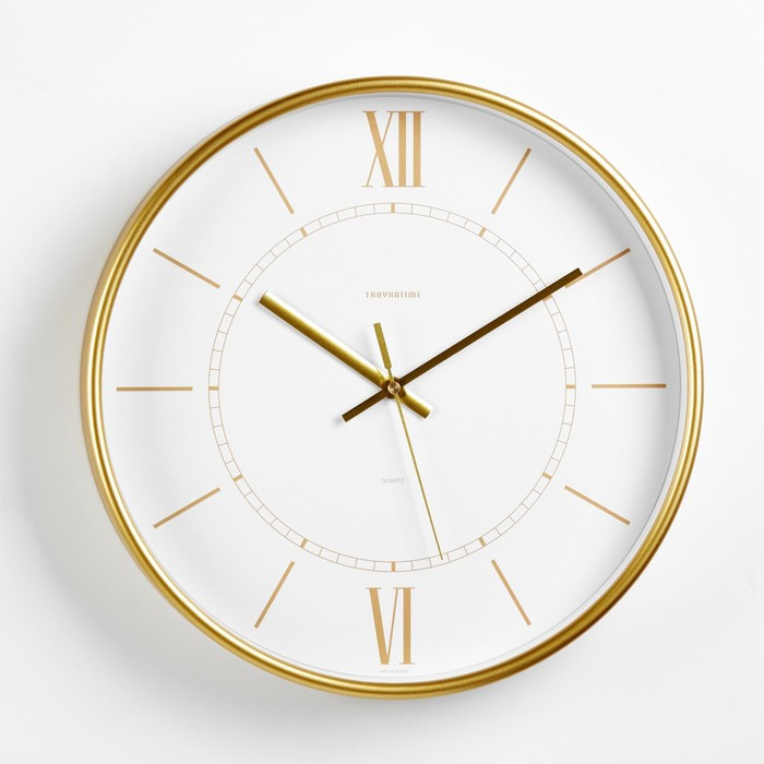 Часы настенные, серия: Интерьер "Эдит" d=30.5 см, золото - фото 1 - id-p217720211