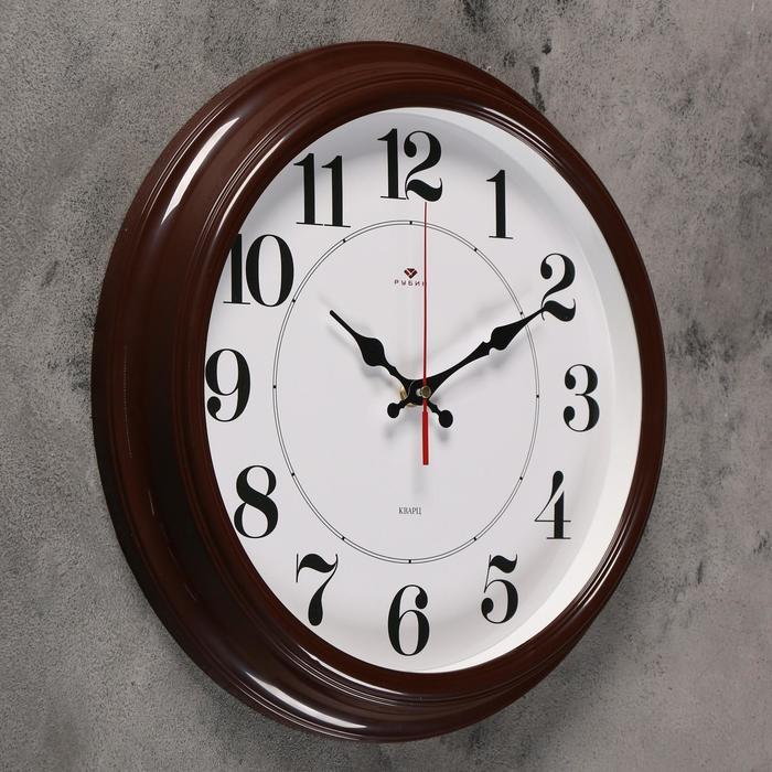 Часы настенные, серия: Классика, "Рубин", 35 см, коричневые - фото 2 - id-p217720225