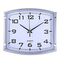 Часы настенные, серия: Классика, "Модерн", дискретный ход, 25 х 22 см, серебро