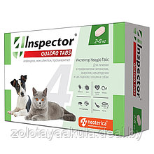 Inspector Quadro Tabs 1 таб от блох,клещей и глистов для кошек и собак (2-8кг)