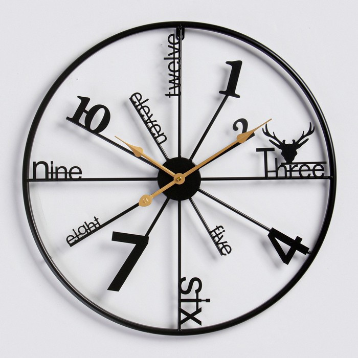 Часы настенные, серия: Лофт, "Рединг", плавный ход, d-60 см - фото 1 - id-p217720287
