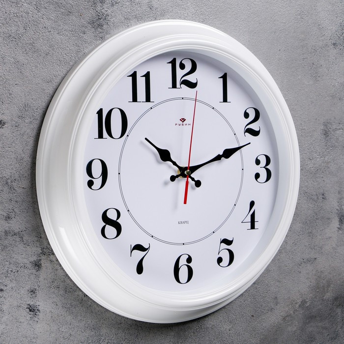 Часы настенные, серия: Классика, "Рубин", 35 см, ободок белый - фото 2 - id-p217720325