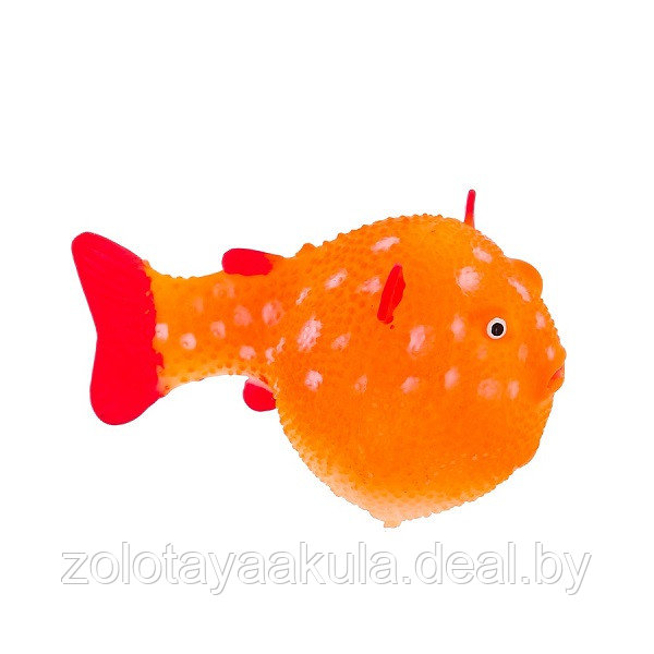 Декорация GLOXY для аквариума 8*5*5,5см Рыба шар на леске Оранжевая Флуоресцентная - фото 1 - id-p217717450