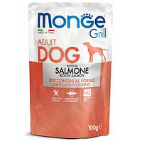 100гр Monge Dog GRILL Salmon (pouch) Консервированный корм для собак с лососем (пауч)