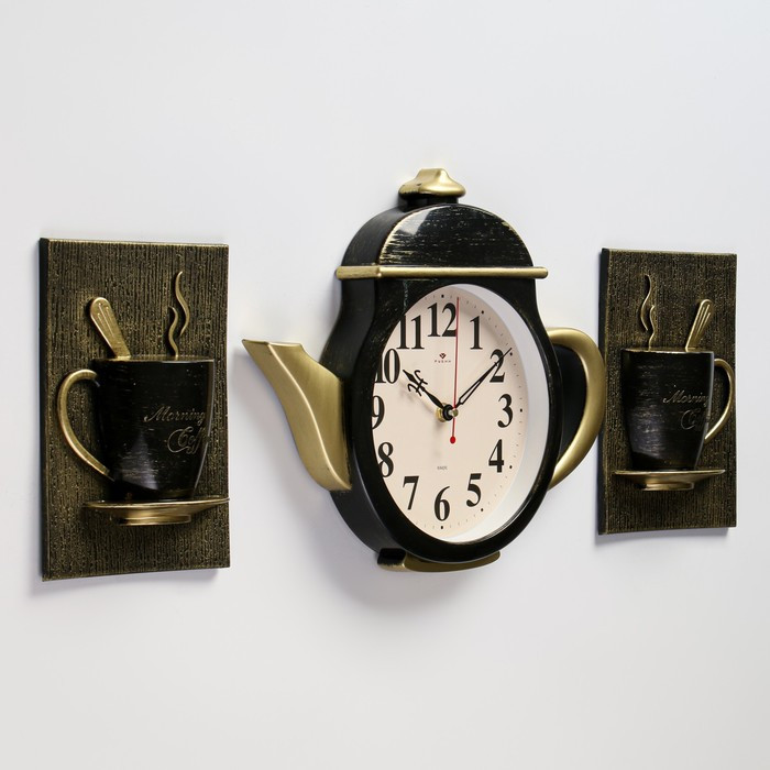 Часы настенные, серия: Кухня, "Чайник и две чашки", плавный ход, 29 х 34 см, d-18 см - фото 2 - id-p217720477